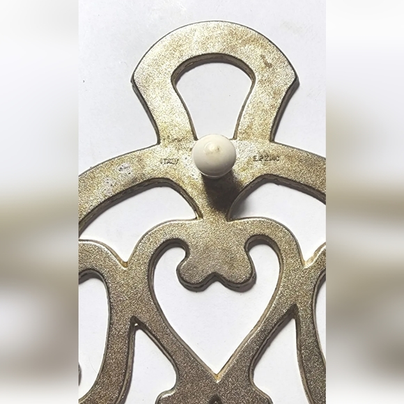 Vintage Large SILVER PLATED BELL Trivet Decor ITALY EP Zinc EUC Wedding Holiday - Picture 4 of 7